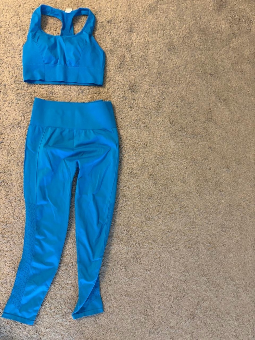 Fabletics Bright Blue Racerback Sports Set - Picture 2 of 4